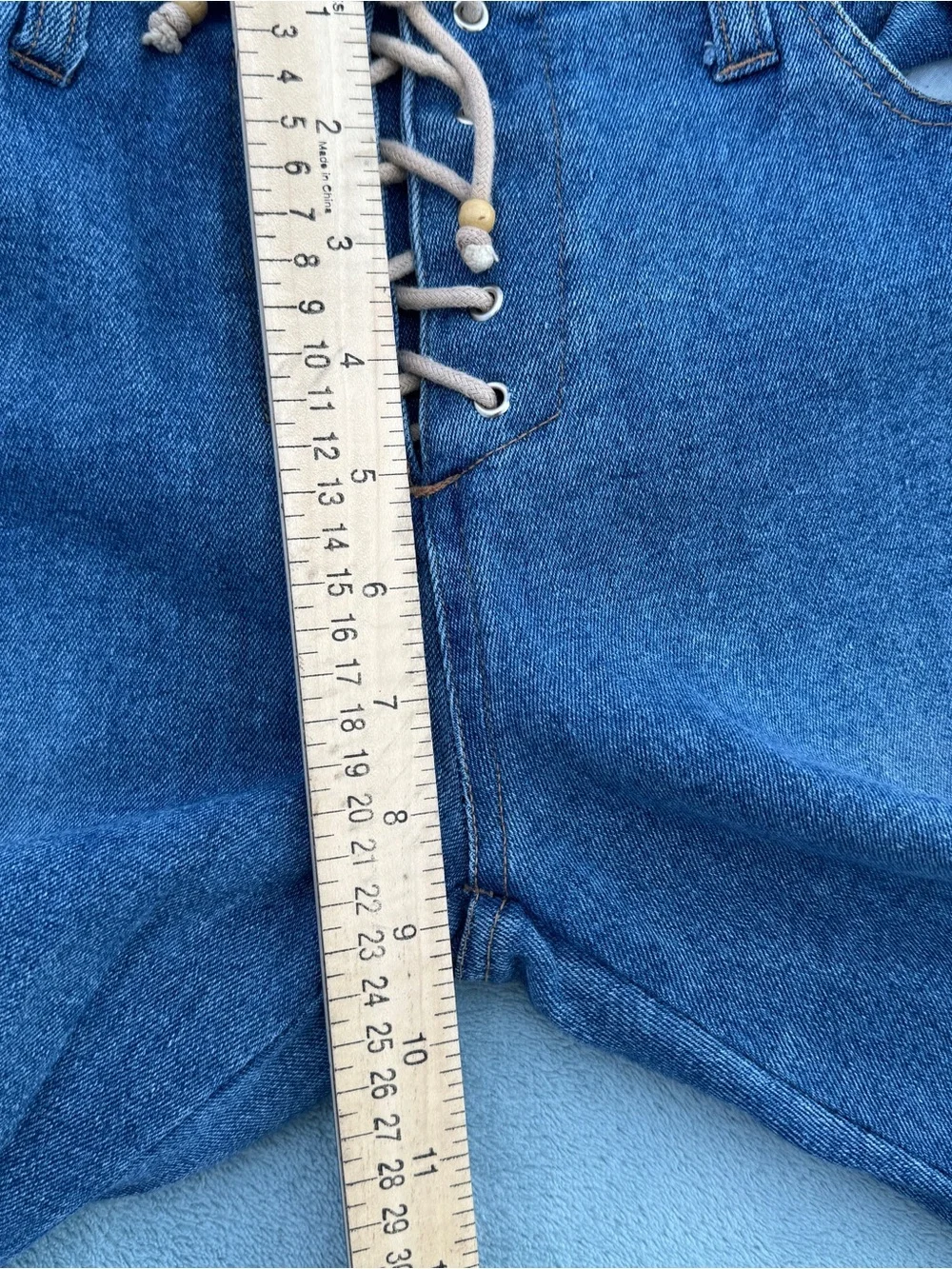 French Laundry Blue Lace-Up Stretch Flare Jeans size 9